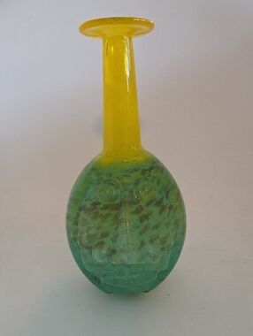 Kjell Engman (Swedish, B. 1946) Kosta Boda "Rio Face" Glass Vase, 1995, 8 Inches